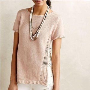 Anthropologie Moth Madeira Eyelet Back Sweater M